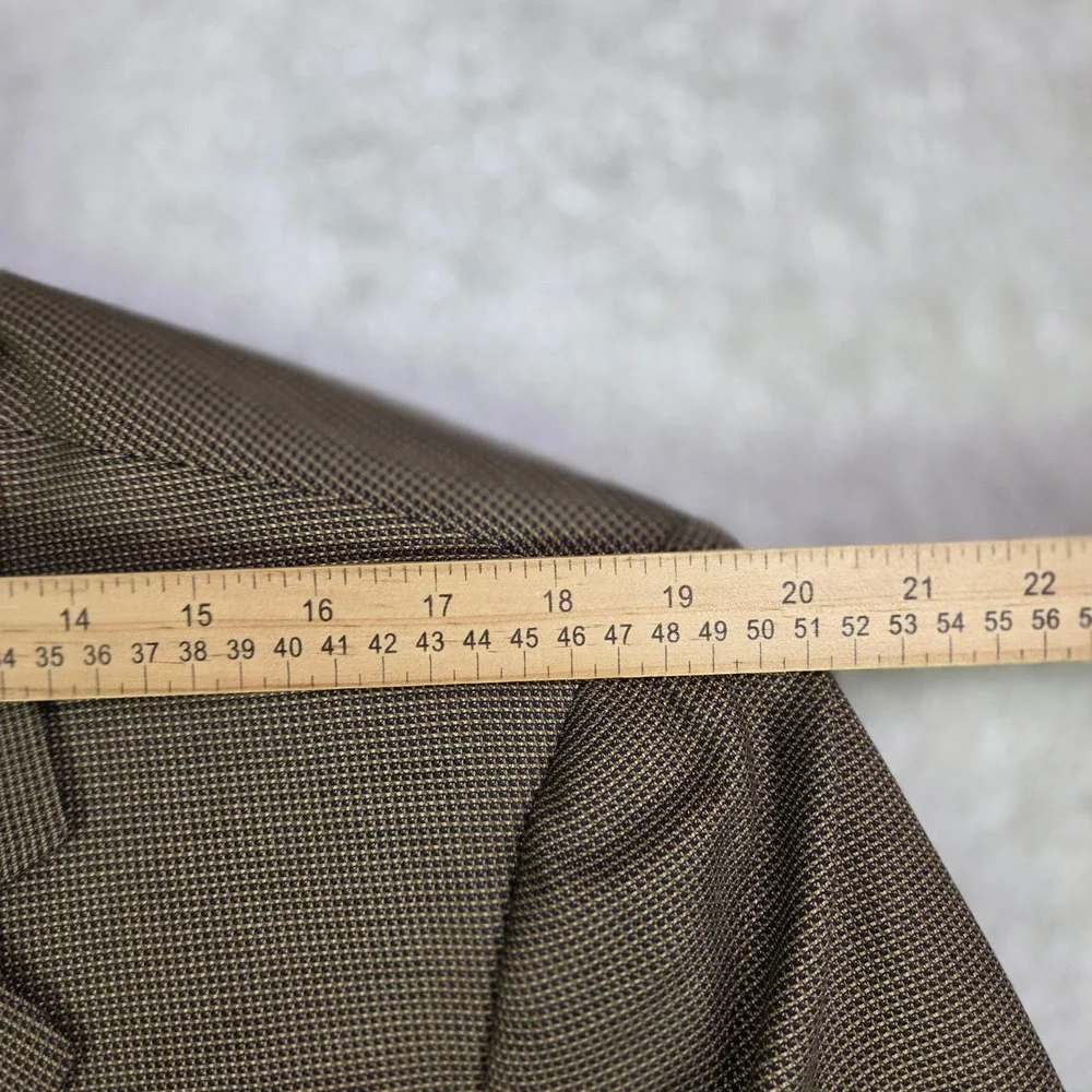 CANALI Wool Silk Blazer Men's 52/US 42 Brown Check‎ 3 Button Sport Coat Italy